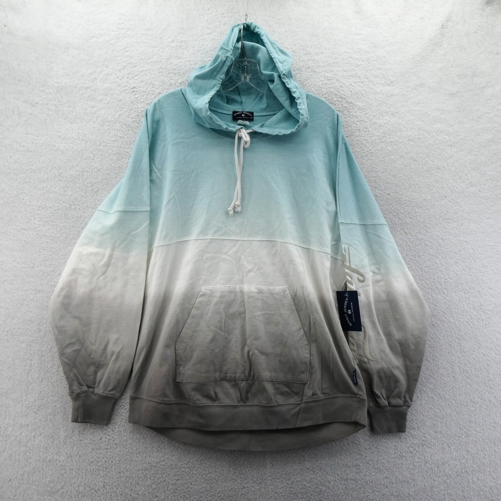 Spirit Jersey Hoodie Mens‎ Medium California Blue White Ombre Puff Print Cotton